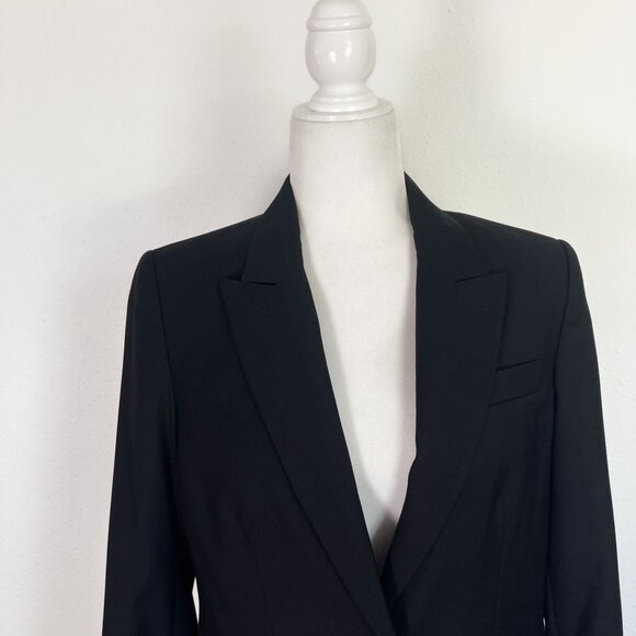 MNG Mango Black Fitted Suit Blazer Jacket Size 42 - Picture 3 of 9